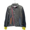 Herno ×Untitled Carlo Volpi Sheep Leather Colorful Zipper Double Rider Jacket 48 blackUsed