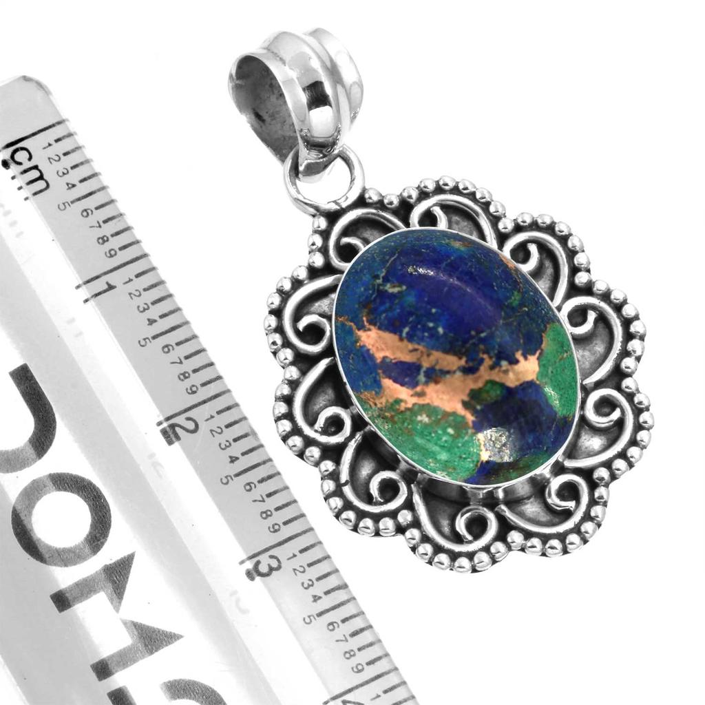 925 Sterling Silver Pendant Women Gemstone Handmade Jewelry New Year Gift Amazonite Angelite Blue Opal Botswana Agate Mohave Azurite Chrysocolla Boho