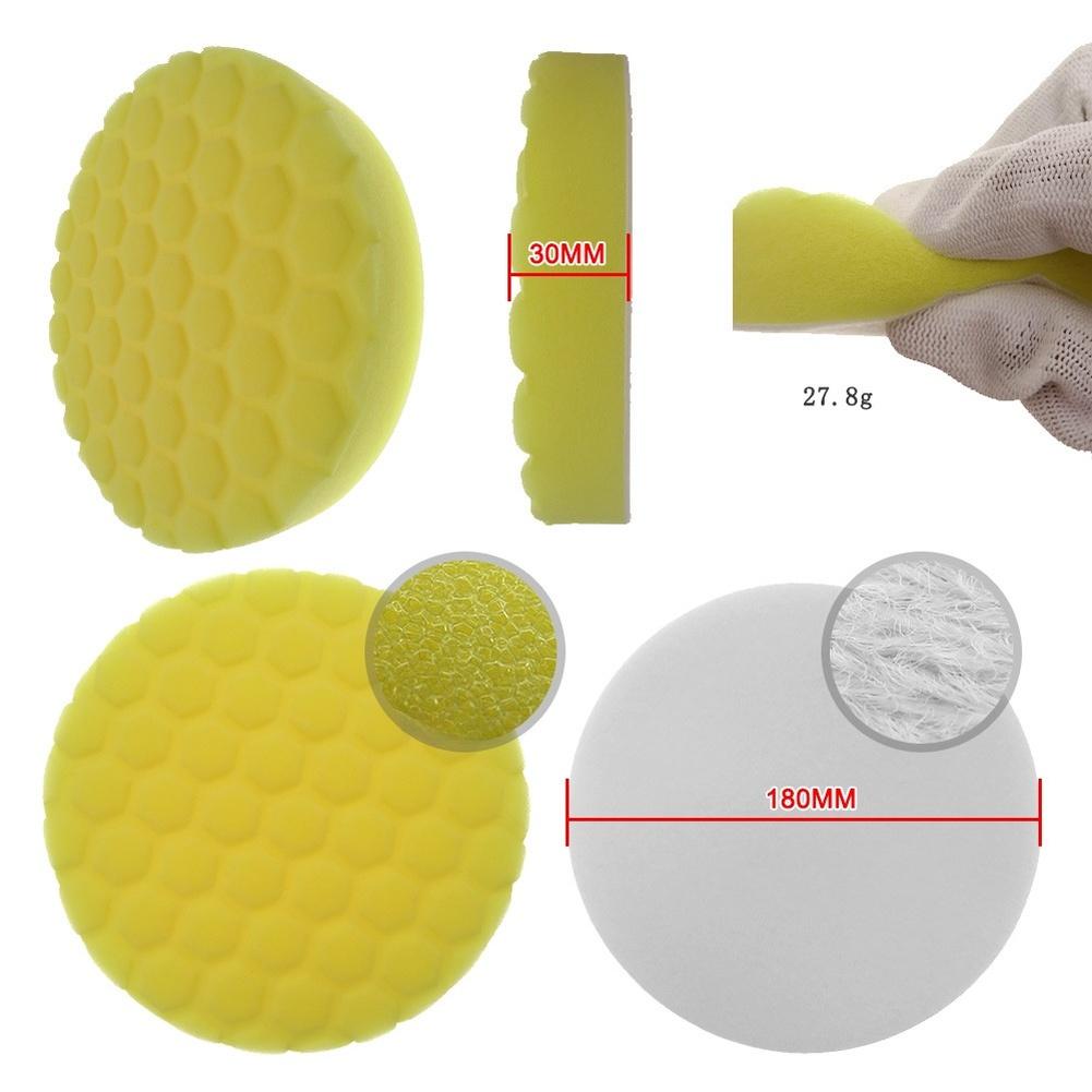 7 Inch 180mm Car Polishing Foam Pad 5 Color Set For Waxing Buffing Scratch Removal Auto Detailing Sponge Tools