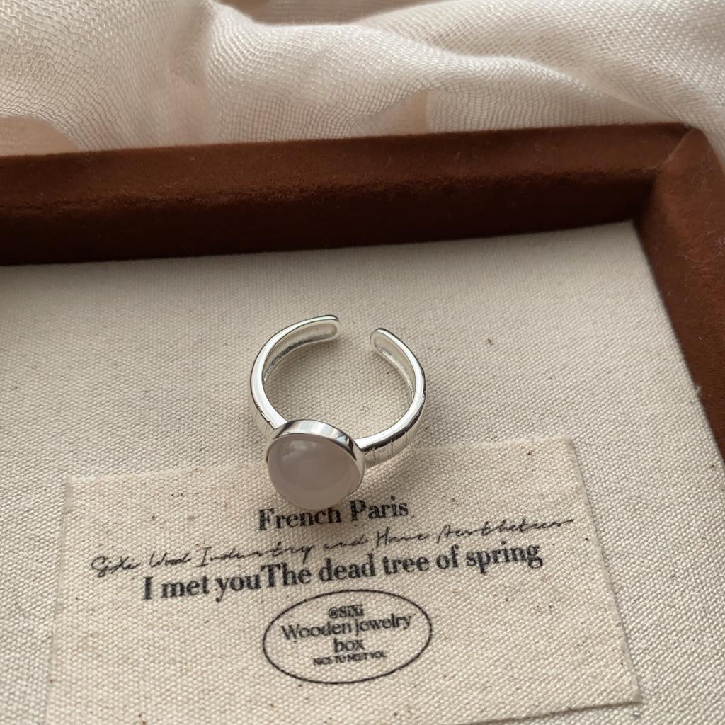 Simple Retro Ring Mori Series Light Luxury Cold Wind Temperament Round Ring High Sense Opening Adjustable