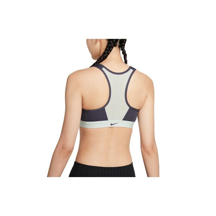 Nike Dri-Fit Color Block Medium Support Padded Front Zip Sports Bra Women Underwear Black FD4807-015