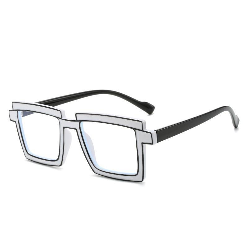 Fashion Cartoon Pattern Women s New Square Frame Glasses белый