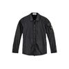 FW22 High Gloss Crinkle Nylon Collar Shirt Jacket Men Jacket Black 771510223-V0029