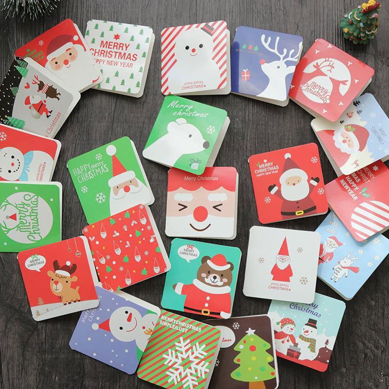 24pcs Mini Christmas Greeting Cards, Holiday Note Cards for Family and Friends,Perfect for Xmas Party and Gifts, Christmas Cards