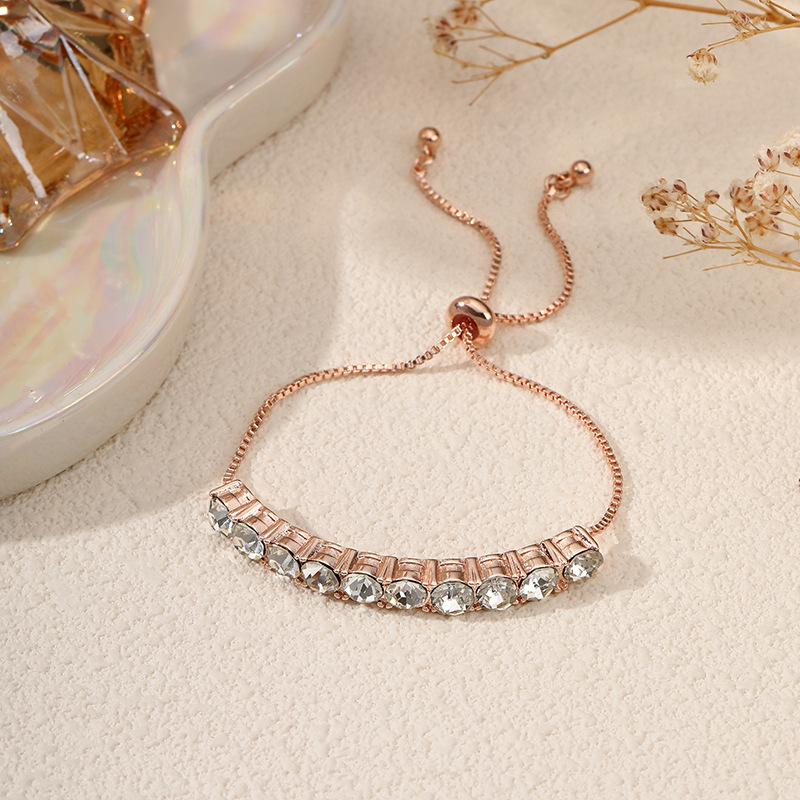 Geometric Round 8mm Zircon Pull-out Jewelry Personalized Versatile Bracelet