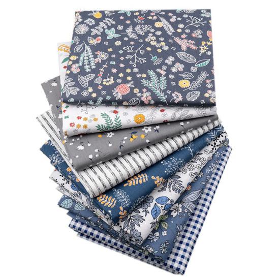 1 Set Beautiful Flower Printed Patchwork Cloth Elegant Eye-catching Fabric Sewing Cloth for Home