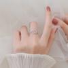 Reeti Copper Sweet Romantic Zircon Open Branch Small Leaf Adjustable Ring For Women Korean Wedding Party Jewelry