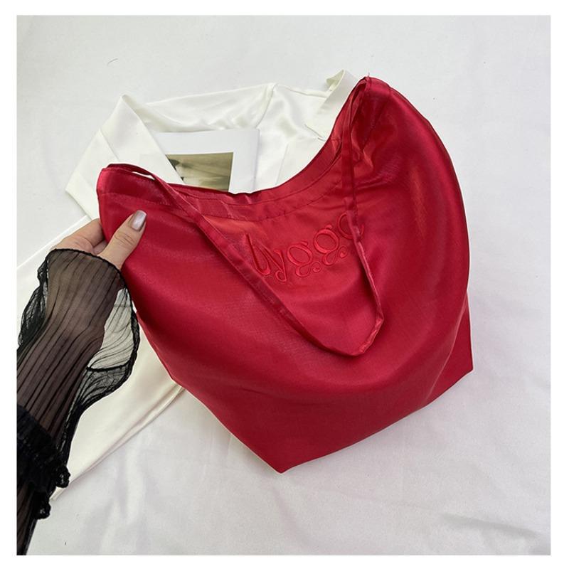 

Новая мерсеризованная двусторонняя сумка-тоут женская нишевая дизайнерская сумка через плечо повседневная дорожная сумка-ведро красный