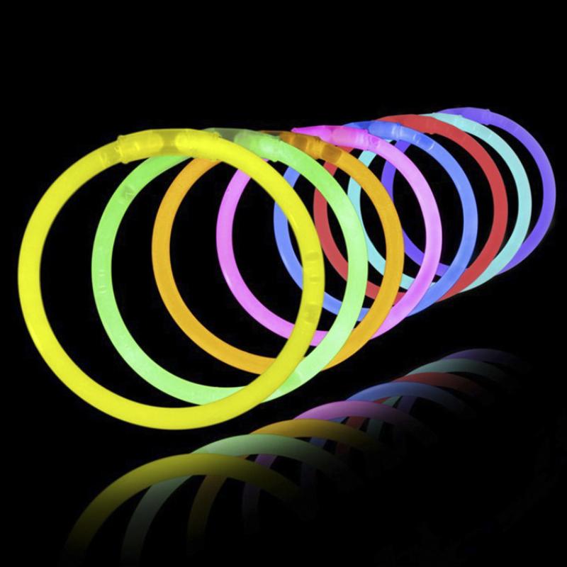 100Pcs Fluorescence Sticks Party Multicolor Glowing Stick Bright Colorful Light Bright Bendable Glow Bracelet Party Supplies