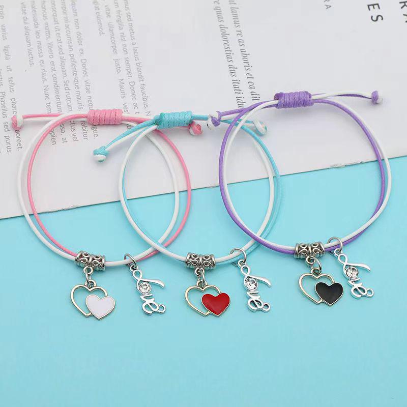 Student Girlfriend's Korean-Style Simple Cute Friendship Woven Bracelet Set - Handmade, Colorful, Three-Piece Rope