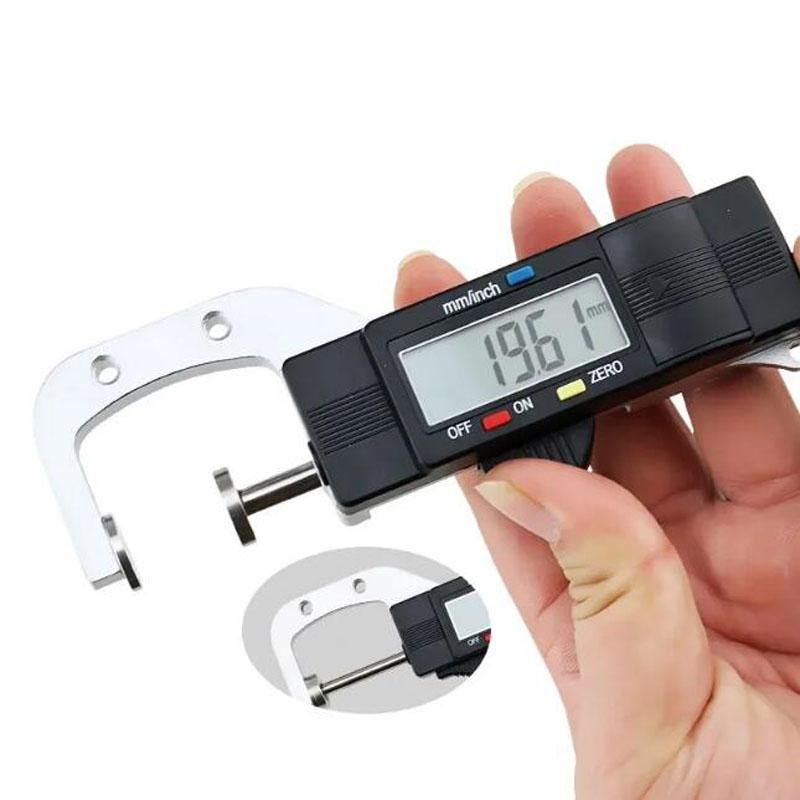 Digitale Dickenmessgeräte Mini Tragbares horizontales elektronisches Dickenmessgerät Messwerkzeug 0-25,4 mm Messschieber 0,01 mm Auflösung