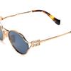 MIU MIU Logo Cutout Design Metal Oval Sunglasses Women Sunglasses Rose-Gold SMU52YEZVFF01V1C054
