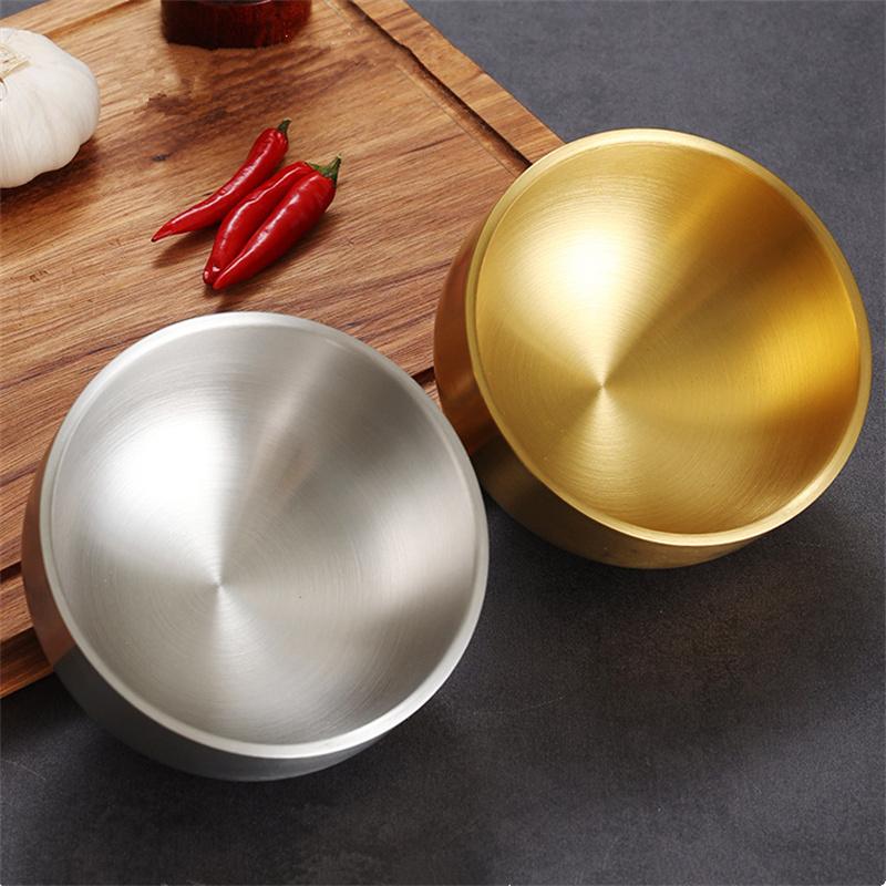 Ciotola per Kimchi in Acciaio Inox 304 Coreana Ciotola per Riso al Vapore a Doppio Strato Stoviglie Antiscottatura per Bambini Ciotole per Zuppa di Frutta per la Casa