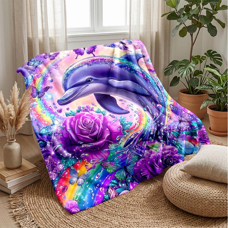 Queenly Glamour Crown Theme blanket Lightweight Warm Flannel Blanket Decorative Throw Blanket for Home Decoration