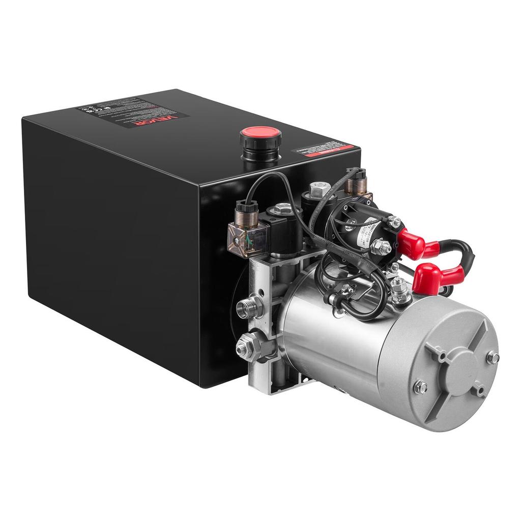 Unidad de Potencia Hidráulica de 12 L, Bomba para Remolque Basculante de Doble Efecto, Presión Máxima de Alivio de 22 MPa y Caudal de 3,4 L/min, Bomba Hidráulica CC de 12 V con Metal