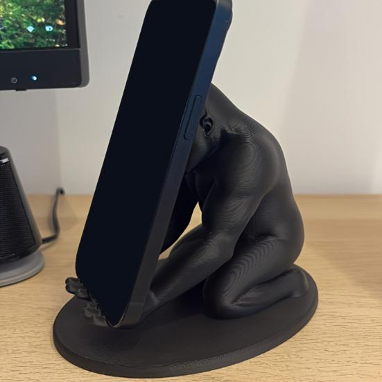 Handy-Ständer Schimpanse Ornamente Form 3D-Druck Ergonomischer Halter Anti-Rutsch-Basis