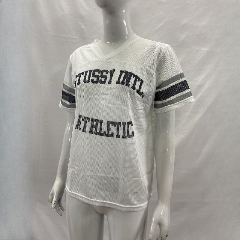 T-shirt tendance à imprimé lettre et grille respirante, style hip-hop, pour homme et femme, printemps/été