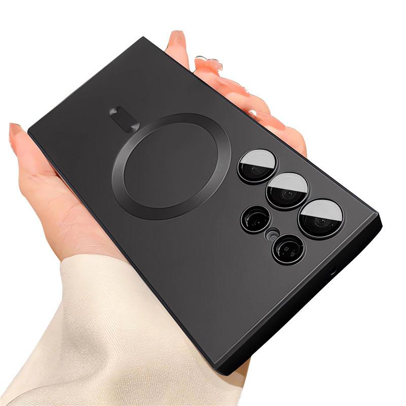Suitable for Samsung S25ultra Phone Case Magnetic Suction S24plus Full Inclusive S23FE Matte S22u Lens Film Soft Case