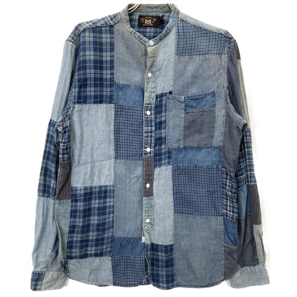 RRL Gray herringbone crew neck long sleeve knit tops M IndigoUsed