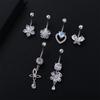 Edelstahl Bauchnabelpiercings Schmetterling Körperpiercing Schmuck Vintage Bauchnabelringe Mädchen