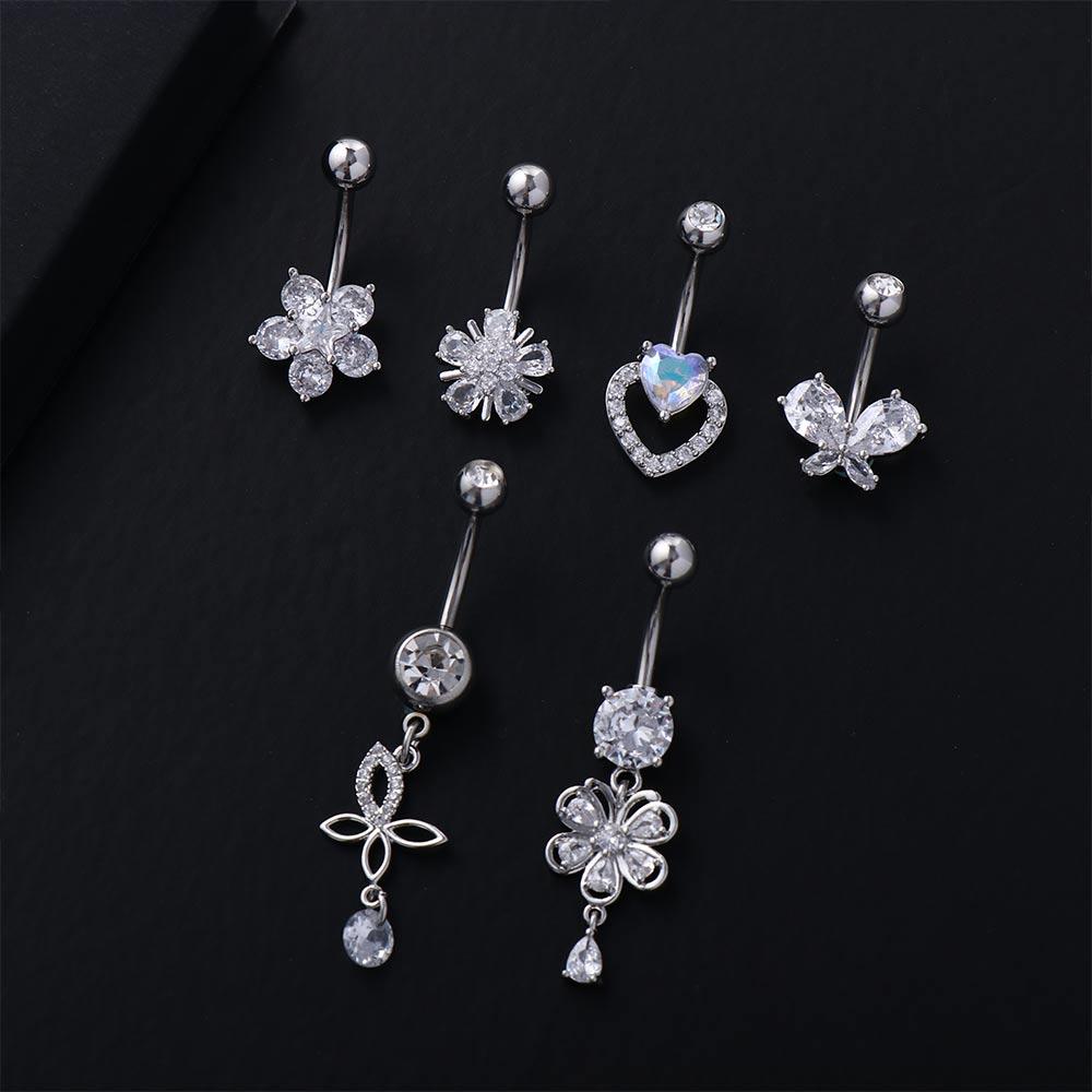 Edelstahl Bauchnabelpiercings Schmetterling Körperpiercing Schmuck Vintage Bauchnabelringe Mädchen