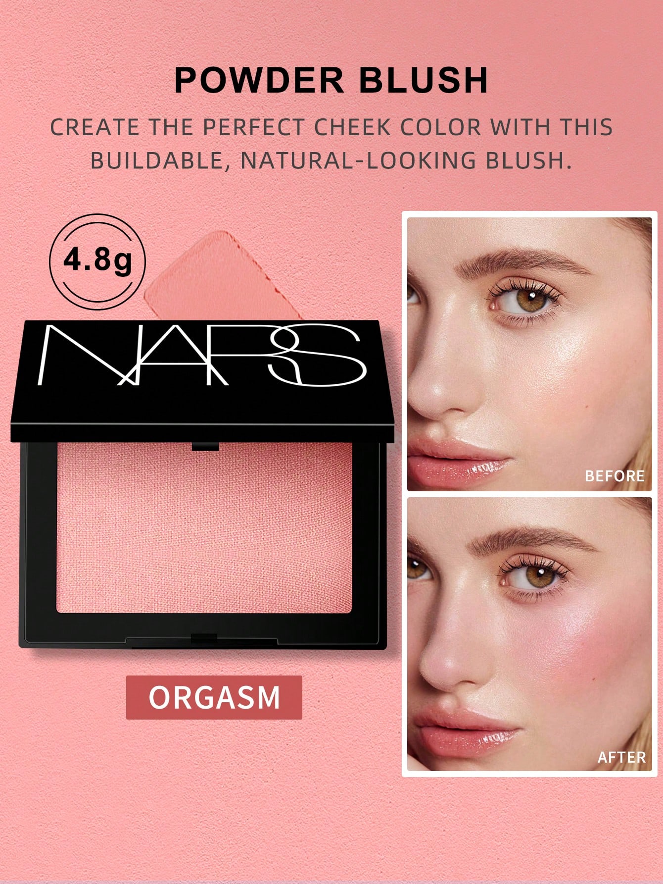 

Рум яна NARS Міні-розмір - Orgasm - Пресована пудра - 0.09 рідких унцій / 2,5 г Orgasm