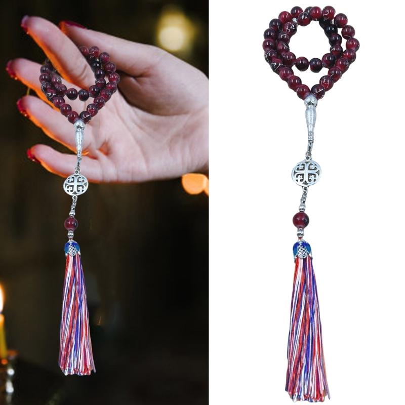 Elegant Prayer Beads Rosary Bracelet Prayer Bracelet Glass Texture Beads Bracelet Suitable for Various Occasions