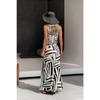 2025 Summer New Geometric Printing Casual Loose Vest Wide-leg Straight Pants Set