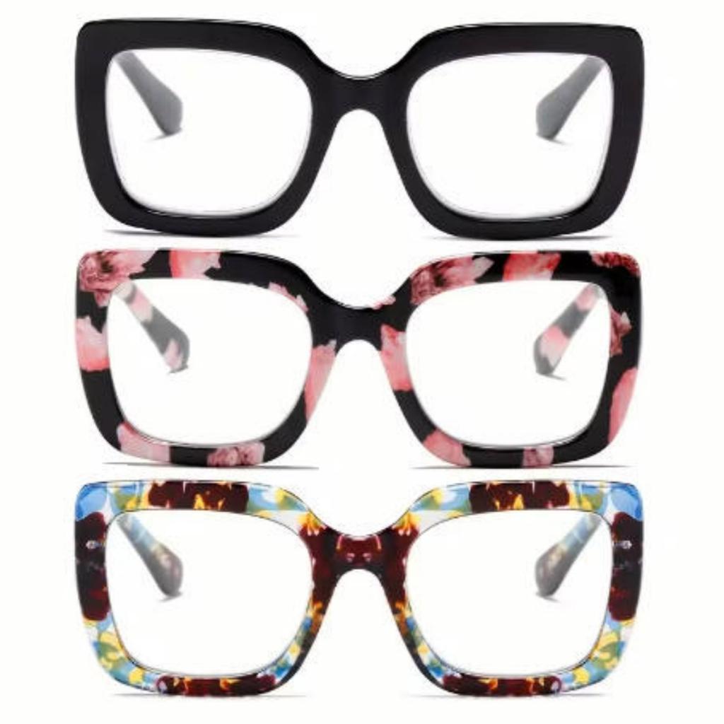 Retro Oversized Reading Glasses For Women, Blue Light Blocking Readers With Spring Hinge, 1.0 1.5 2.0 2.5 3.0 3.5 4.0
