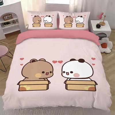 Kawaii Bubu und Dudu Bettwäsche-Set Süße Bubu Dudu Bettbezug Kissenbezüge Einzel Doppel Queen King