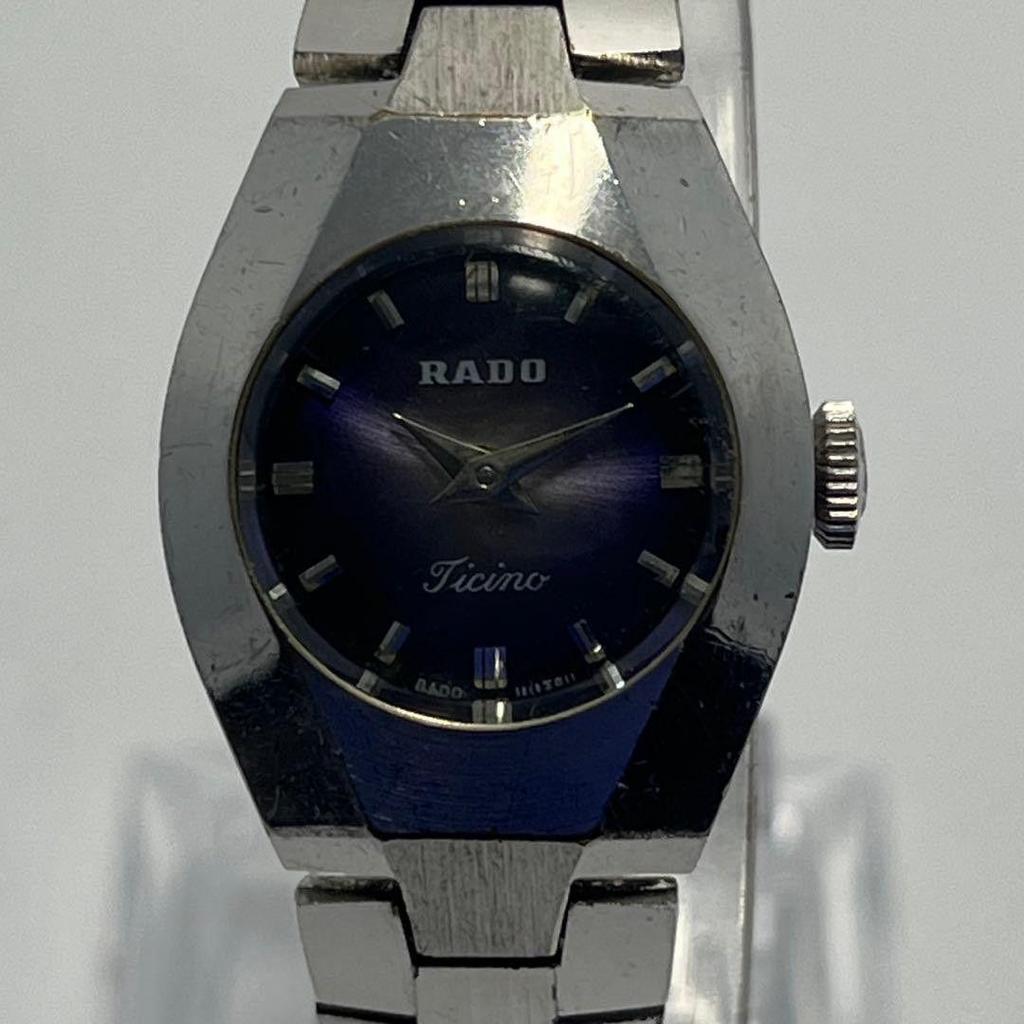 Used Rare Rado Ticino Vintage Purple Dial Manual Winding Working Ladies