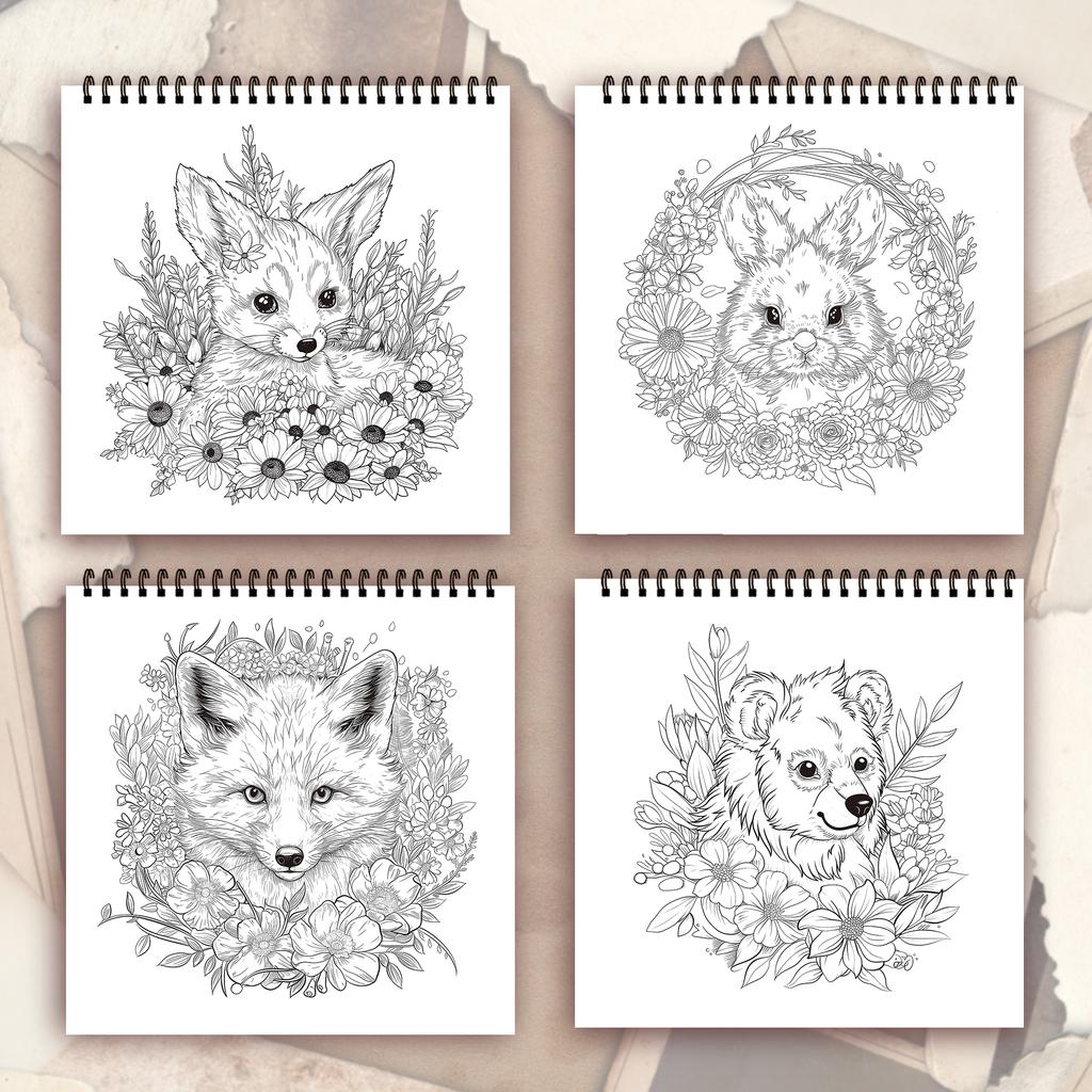 Stress Reduction Colouring Book 30 Sheets, 8.3x 8.3 Inch 100gsm Thick Paper, Spiral Bound, Halloween and Many Other Holiday Gift