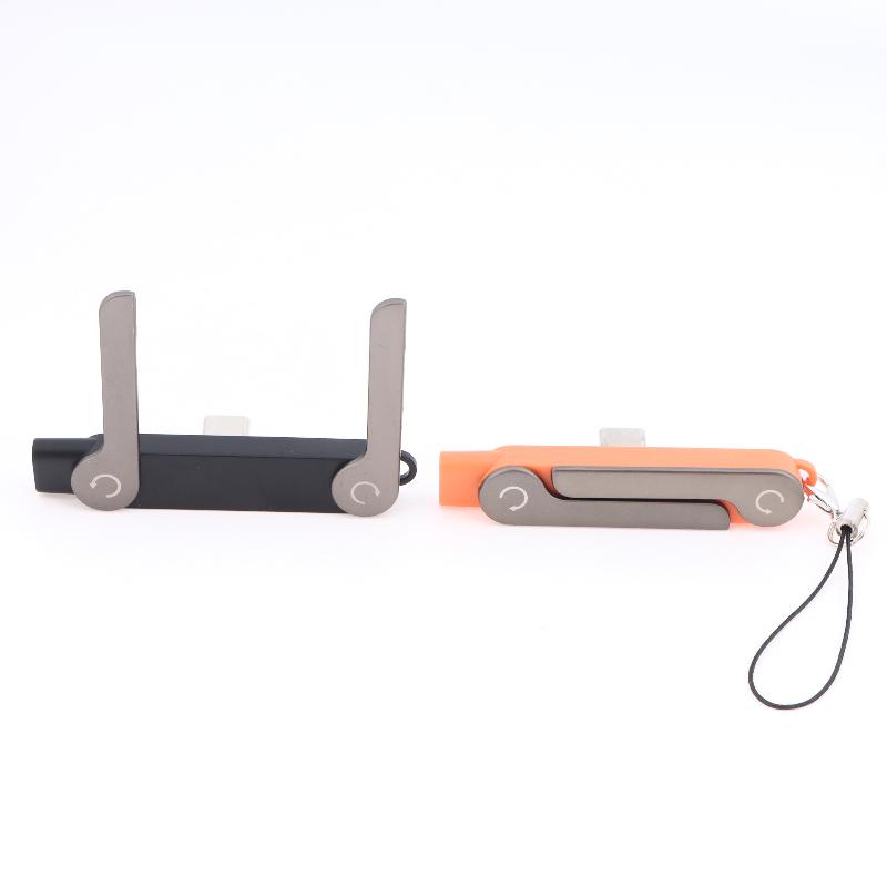 240W Typ C zu Typ C 2-in-1 Schnelllade-Datenadapter mit Telefonständerfunktion Faltbarer Telefonladehalter Adapter