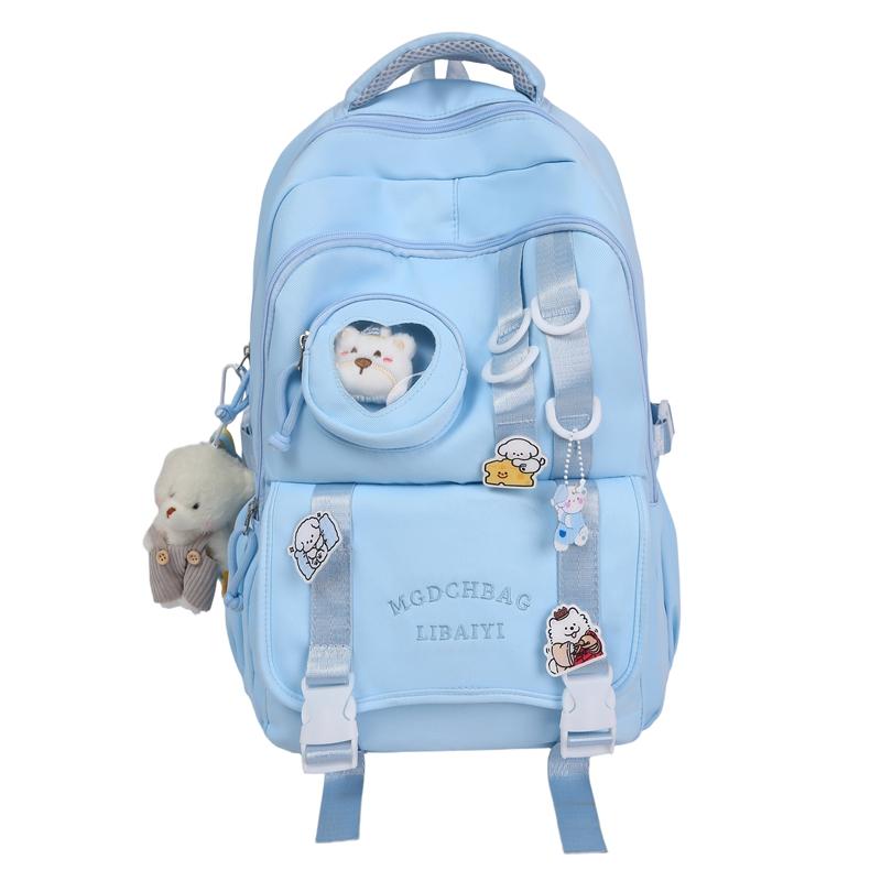 

Студенческий рюкзак в стиле колледжа, женский, большой вместимости, для компьютера, легкий, для девочек, для учебников синий