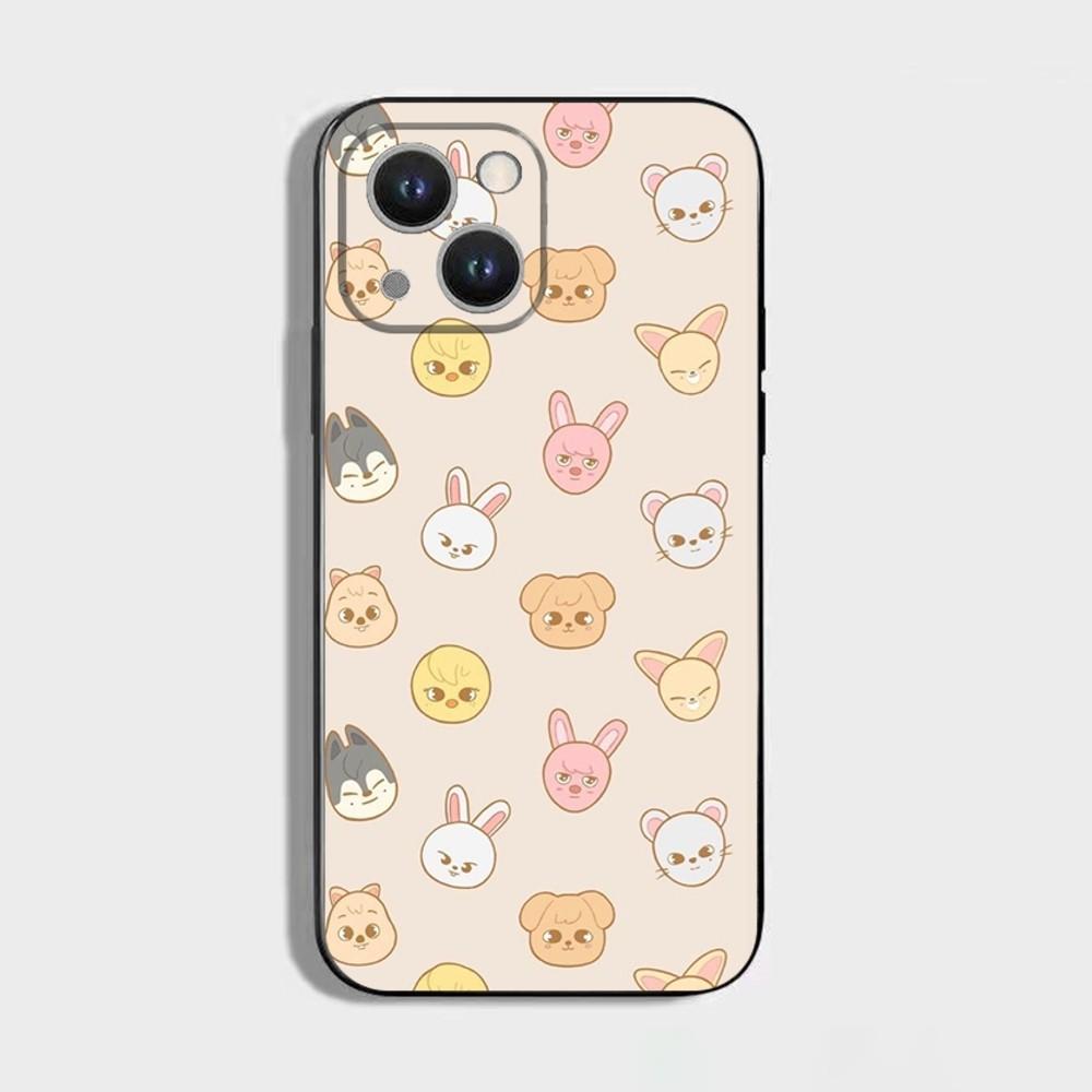 Kpop Stray-Kids Skzoo-ES Phone Case For iPhone 16,15,14,13,12,11 Plus,Pro Max,XS,X,XR,SE,Mini,8,7,Soft Silicone Black Cover iPhone11PROMAX