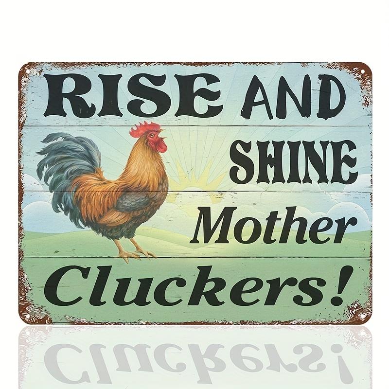 Crazy Chicken Coop Cedule Retro kovová uvítací plaketa Legrační statek Ideální pro kurník nebo kuchyni Ideální dárek na zeď