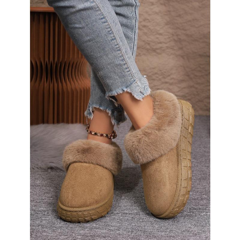 Damen Plateau Schneestiefel, Fleecegefüttert, Dickes Warmes Kunstfell, Winter Freizeit Schuhe