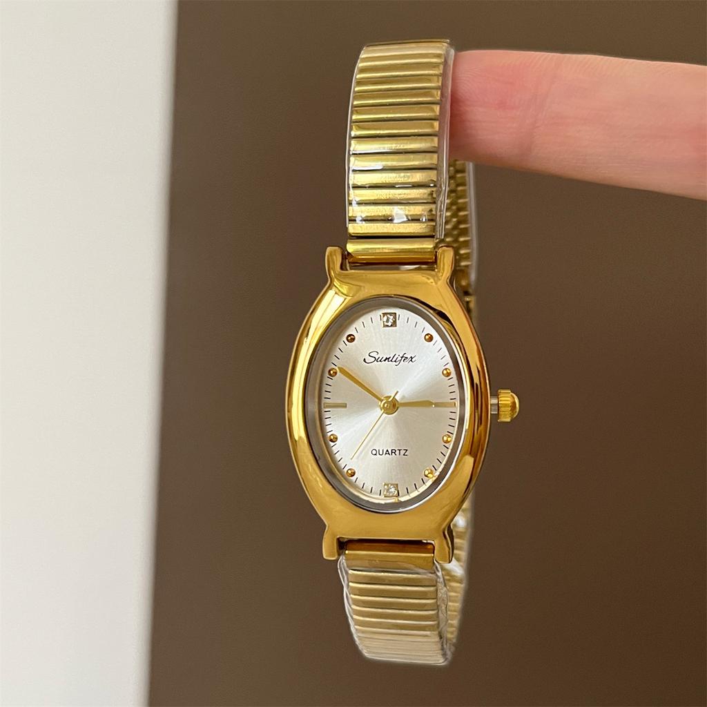 High-End Extravagant Light Luxury Retro Small Gold Watch Premium Oval Watch Schoolgirl