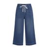 Jean taille haute pour femme, extensible, évasé, jambes droites, ourlet tendance