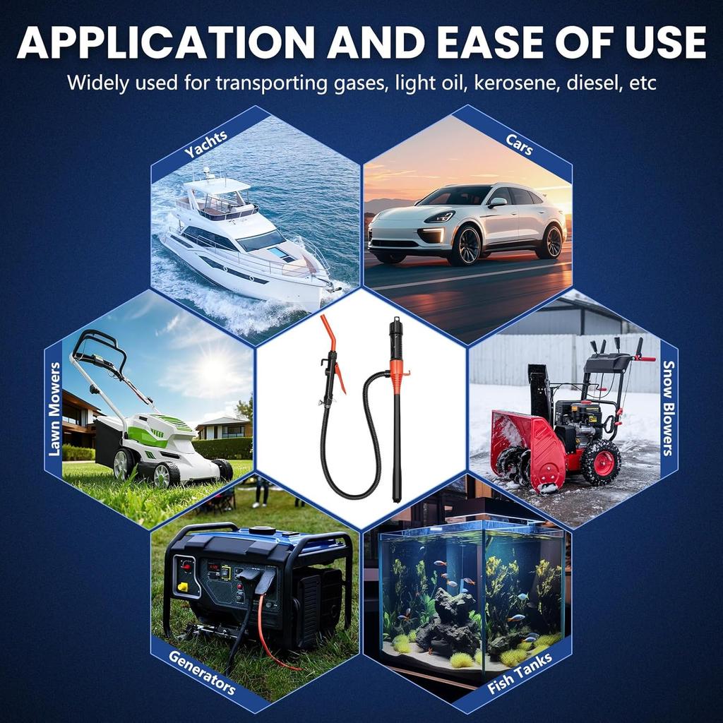 Portable Battery Powered Fuel Transfer Pump - 2.4GPM Handheld With Adjustable Flow For Gas, Diesel, Kerosene & Water