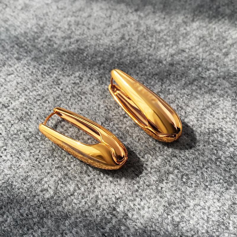 Französische Gold-Tropfenohrringe: High-End, Kalt-Stil Ohrclips & Ohrstecker für Einzigartige, Trendige Frauen