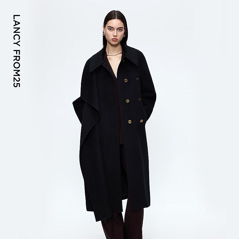 LANGZI Pure Wool Lapel Woolen Coat