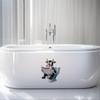 3D Funny Cow Reading Newspaper On Toilet Wall Sticker Self-Adhesive Waterproof Removable Bathroom Home Decor Art