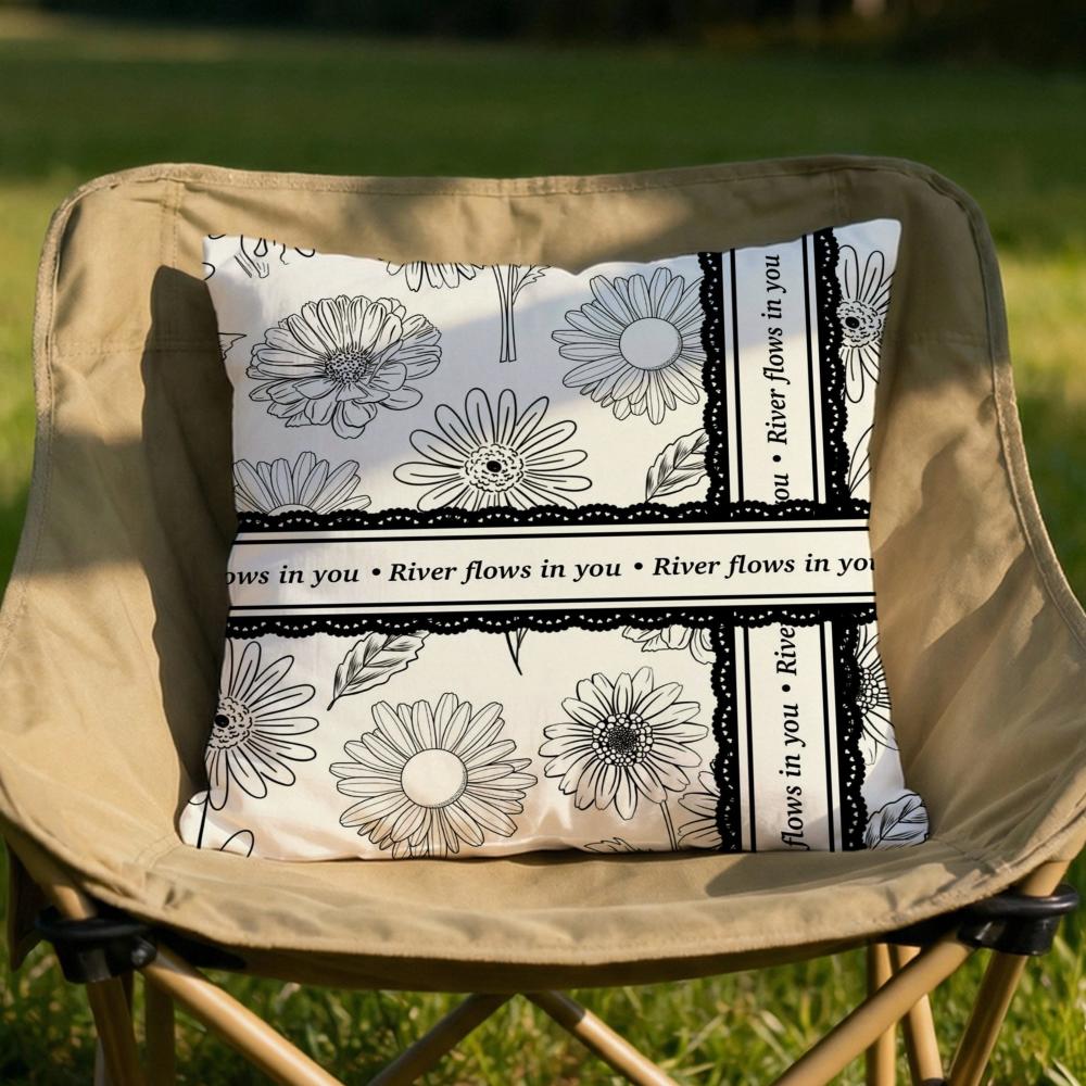 Beautiful Retro Flowers Cushion Cover Soft Reversible  Durable Pillow Cover  MultiScene Use for Home  Car Daily Comfort