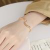 Elegant Bending Arc Adjustable Water Wave Pattern Jewelry Opening Bangle Simple Bracelet Women Gift