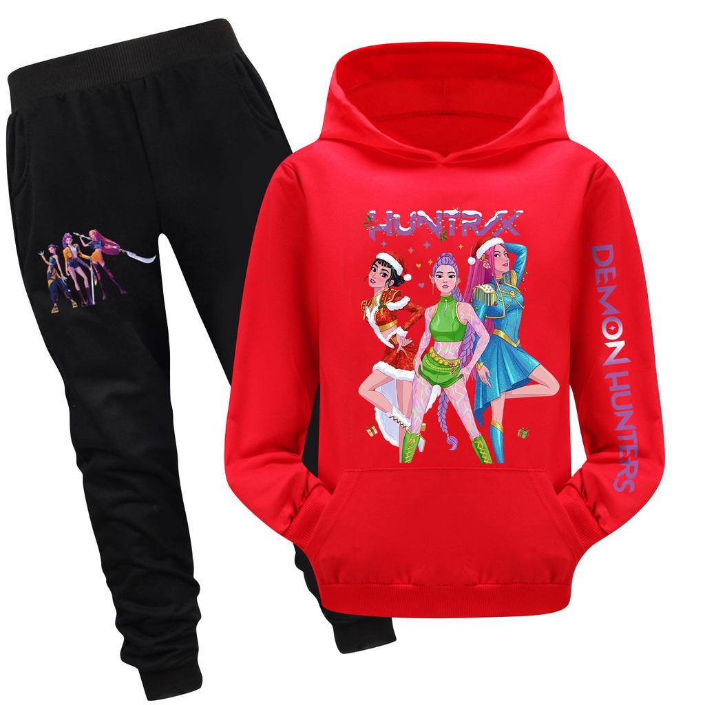 Zweiteiliger Trainingsanzug für Kinder mit Kapuzenoberteil und Hose Langärmeliges bedrucktes Sweatshirt-Set