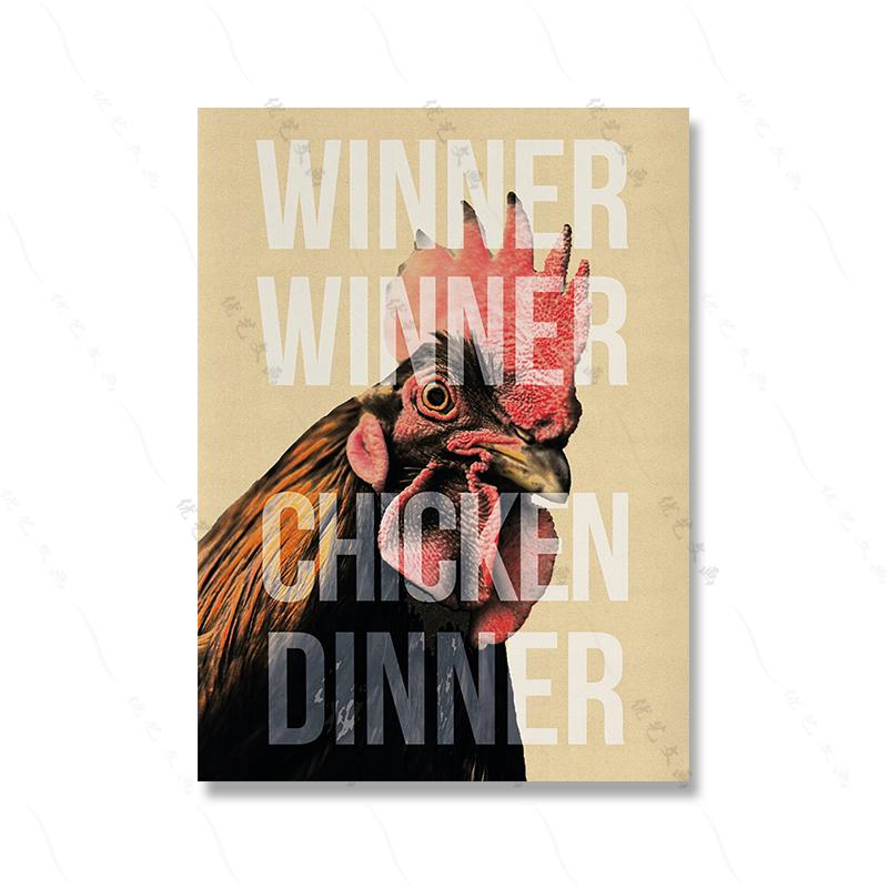 

Vintage Inspirational Quote Cherry Kitchen Mural Canvas Painting Print Retro Funny Fruit Chicken Dinner Poster Room Home Decor 21x30cm No Framed