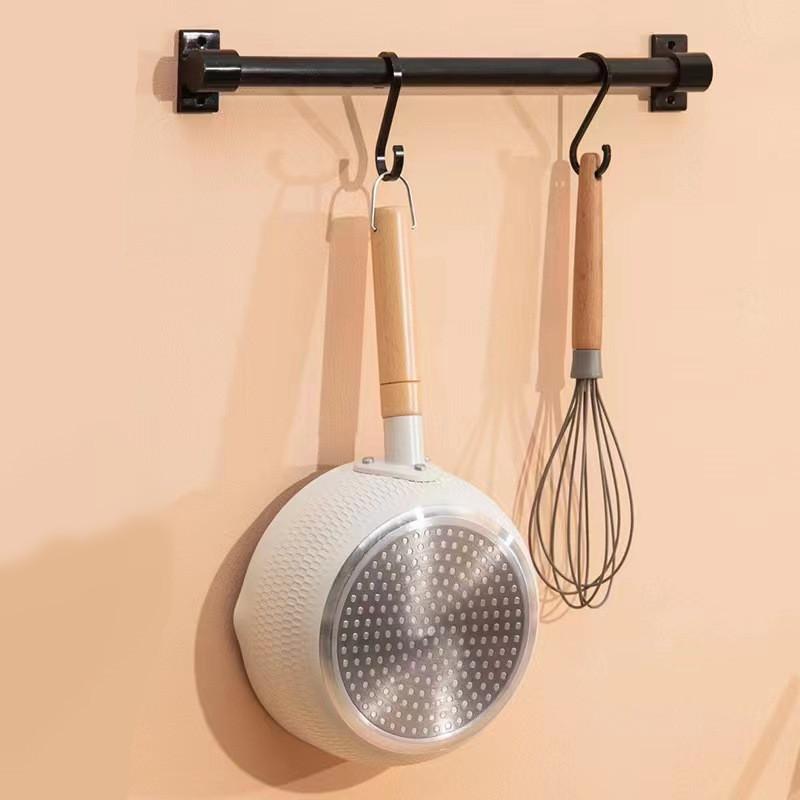 Cratiță antiaderentă de bucătărie cu mâner de lemn Tigaie cu omletă Oale de gătit Supă de lapte Ustensile de bucătărie Aragaz cu inducție universal