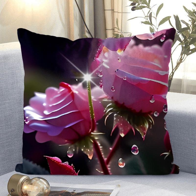 

Декоративна наволочка з принтом троянд, спальня, вітальня, квадратна подушка, наволочка 45x45cm