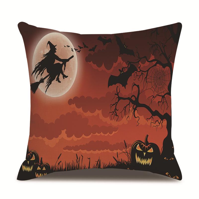 Halloween Linen Pillow Cover Printed Pillow Cover